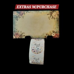 🦋LAST ONE - 550ct. 50 Thank You Cards/500 Stickers, Bonus 3 - 10x13 Polymailers